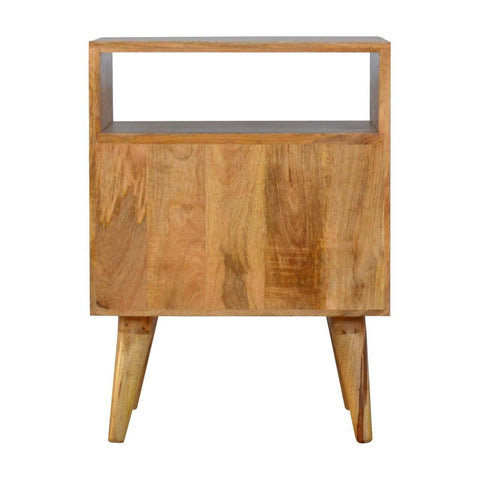 Geometric Screen Printed Bedside with Open Slot Sleeping Artisan Furniture 
