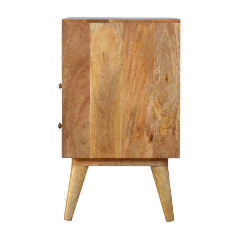 Geometric Screen Printed Bedside with Open Slot Sleeping Artisan Furniture 