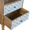 Geometric Screen Printed Bedside with Open Slot Sleeping Artisan Furniture 