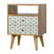 Geometric Screen Printed Bedside with Open Slot Sleeping Artisan Furniture 