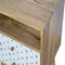 Geometric Screen Printed Bedside with Open Slot Sleeping Artisan Furniture 