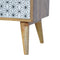 Geometric Screen Printed Bedside with Open Slot Sleeping Artisan Furniture 