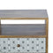 Geometric Screen Printed Bedside with Open Slot Sleeping Artisan Furniture 