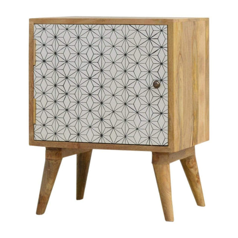Geometric Screen Printed Door Bedside Sleeping Artisan Furniture 