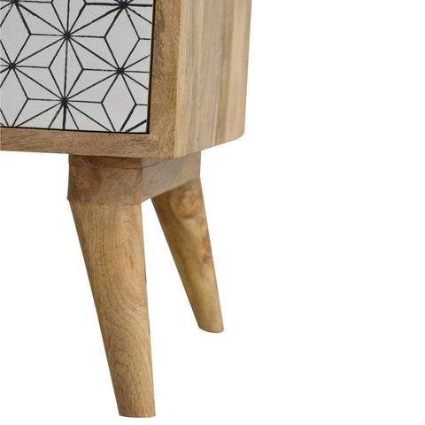 Geometric Screen Printed Door Bedside Sleeping Artisan Furniture 