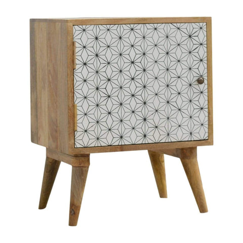 Geometric Screen Printed Door Bedside Sleeping Artisan Furniture 