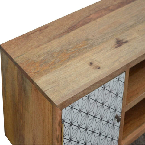 Geometric Screen Printed Media Unit Living Artisan Furniture 