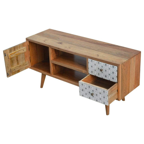 Geometric Screen Printed Media Unit Living Artisan Furniture 