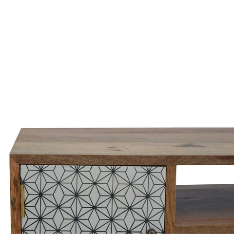 Geometric Screen Printed Media Unit Living Artisan Furniture 