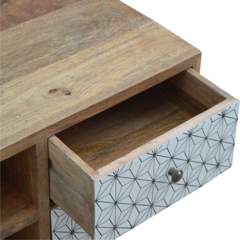 Geometric Screen Printed Media Unit Living Artisan Furniture 