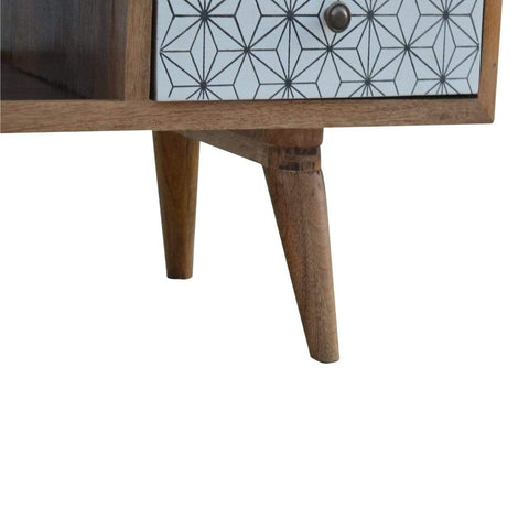 Geometric Screen Printed Media Unit Living Artisan Furniture 