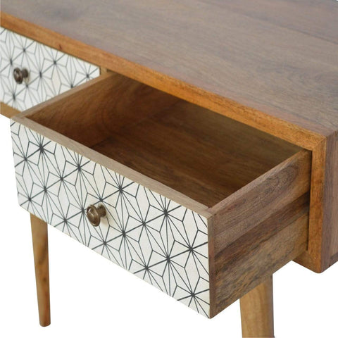 Geometric Screen Printed Writing Desk Living Artisan Furniture 