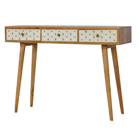 Geometric Screen Printed Writing Desk Living Artisan Furniture 