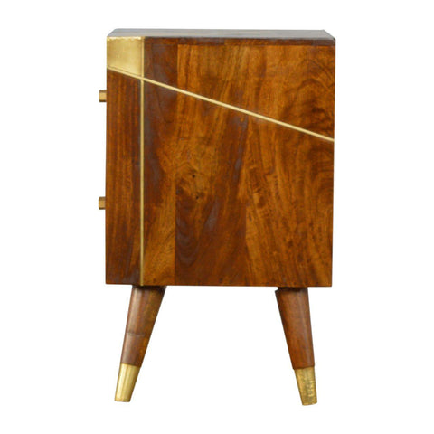 Gold Geometric Chestnut Bedside Bedside Tables Artisan Furniture 