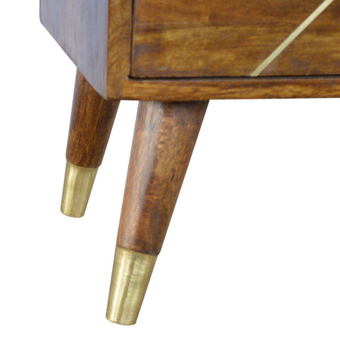 Gold Geometric Chestnut Bedside Bedside Tables Artisan Furniture 