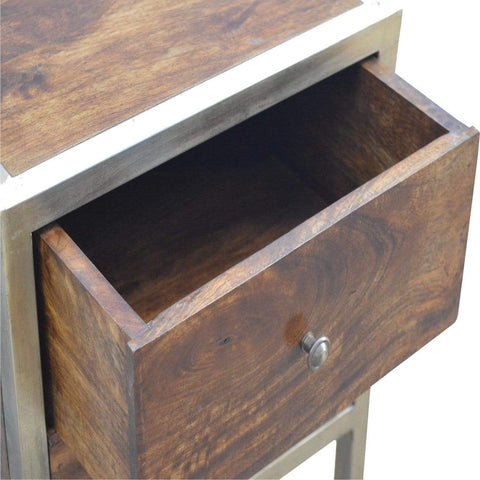 Gold Iron Frame Bedside Sleeping Artisan Furniture 
