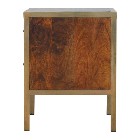 Gold Iron Frame Bedside Sleeping Artisan Furniture 