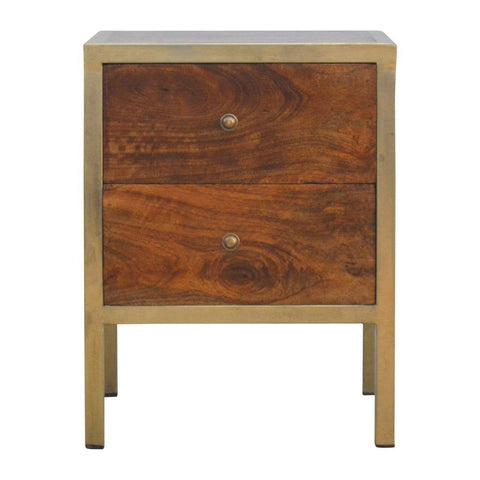 Gold Iron Frame Bedside Sleeping Artisan Furniture 