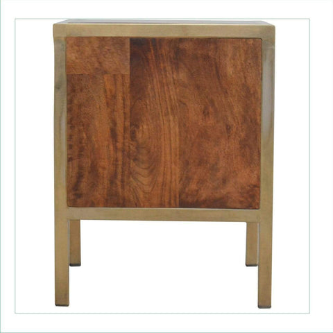 Gold Iron Frame Bedside Sleeping Artisan Furniture 