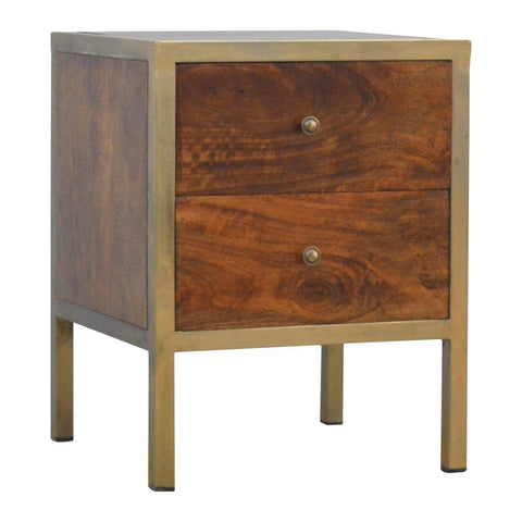 Gold Iron Frame Bedside Sleeping Artisan Furniture 