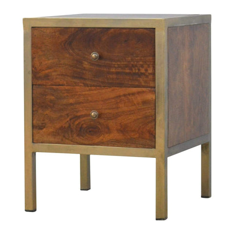 Gold Iron Frame Bedside Sleeping Artisan Furniture 