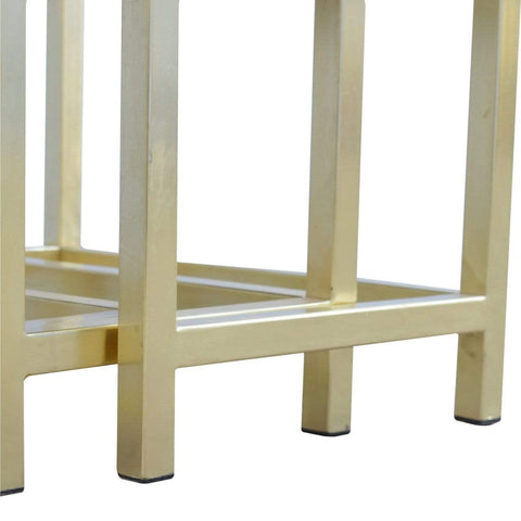 Golden Stool set of 3 with Chunky Wooden top Living Artisan Furniture 