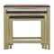 Golden Stool set of 3 with Chunky Wooden top Living Artisan Furniture 