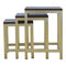 Golden Stool set of 3 with Chunky Wooden top Living Artisan Furniture 
