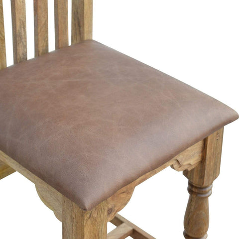 Granary Royale Chair with Leather Seat- Set of 2 Dining Artisan Furniture 