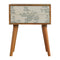 Green Floral Screen Printed Bedside Sleeping Artisan Furniture 