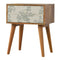 Green Floral Screen Printed Bedside Sleeping Artisan Furniture 