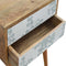 Green Floral Screen Printed Bedside Sleeping Artisan Furniture 