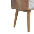 Green Floral Screen Printed Bedside Sleeping Artisan Furniture 