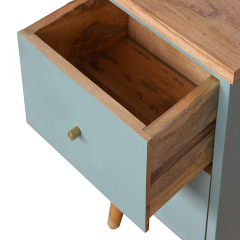 Green Hand Painted Bedside Sleeping Artisan Furniture 