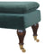 Green Velvet Bench with Castor Legs Living Artisan Furniture 