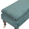 Green Velvet Bench with Castor Legs Living Artisan Furniture 