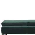 Green Velvet Bench with Castor Legs Living Artisan Furniture 
