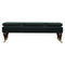 Green Velvet Bench with Castor Legs Living Artisan Furniture 