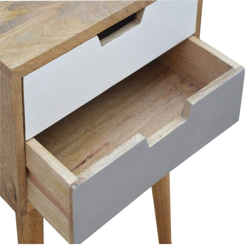 Grey and White Bedside Sleeping Artisan Furniture 