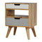Grey and White Cut-out Bedside Sleeping Artisan Furniture 