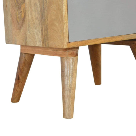 Grey and White Cut-out Bedside Sleeping Artisan Furniture 