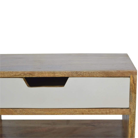 Grey and White Cut-out Bedside Sleeping Artisan Furniture 