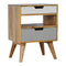 Grey and White Cut-out Bedside Sleeping Artisan Furniture 