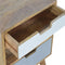 Grey and White Cut-out Bedside Sleeping Artisan Furniture 