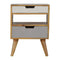 Grey and White Cut-out Bedside Sleeping Artisan Furniture 