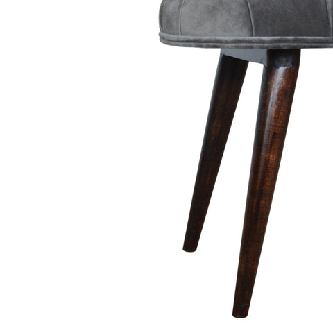 Grey Cotton Velvet Deep Button Bench Living Artisan Furniture 