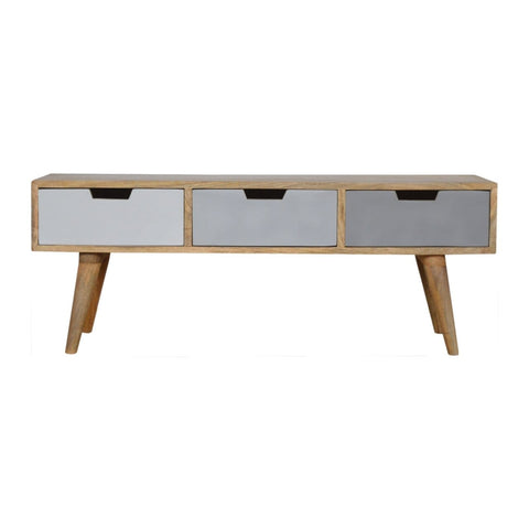 Grey Painted 3 Drawer Media Unit Living Artisan Furniture 