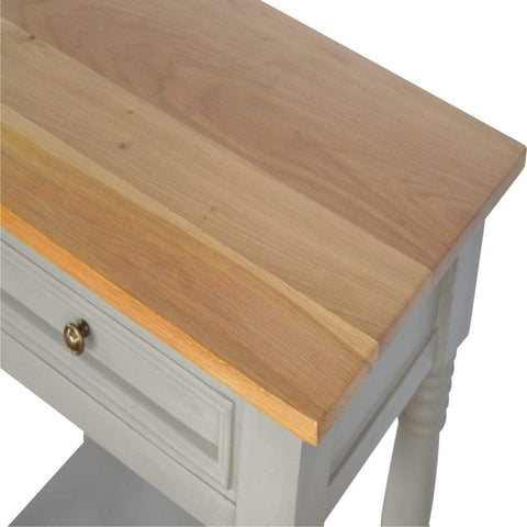 Grey Painted Bedside with Wooden Top Sleeping Artisan Furniture 