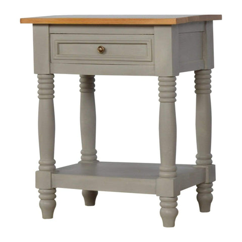 Grey Painted Bedside with Wooden Top Sleeping Artisan Furniture 