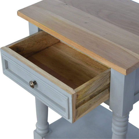 Grey Painted Bedside with Wooden Top Sleeping Artisan Furniture 